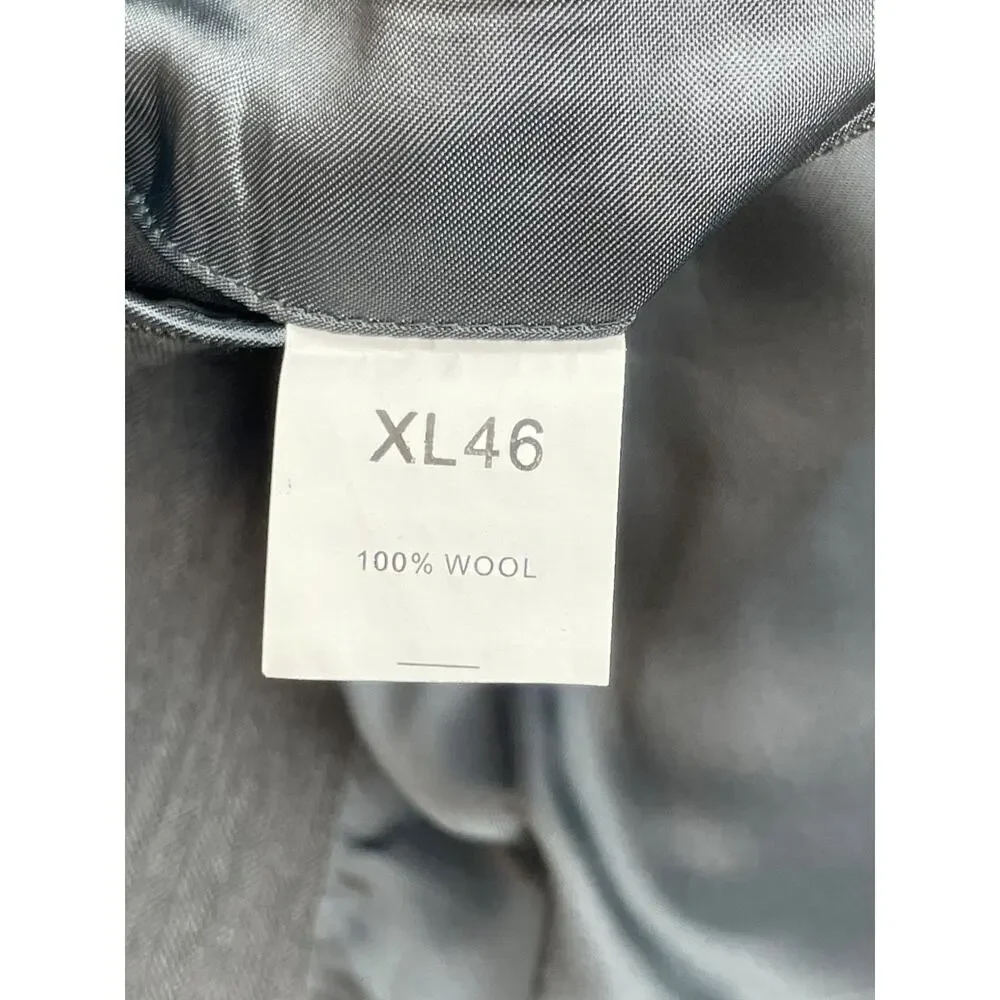 Jos A Bank Signature Suit Men 46XL Gray Herringbone Wool Pants 40 x 31 - 2 Piece